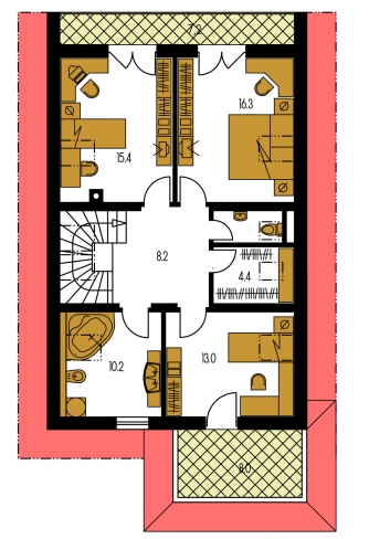 Image miroir | Plan de sol du premier étage - KLASSIK 113